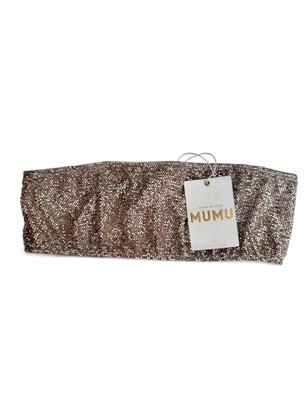 Show Me Your Mumu Rose Gold Sequin Strapless Bandeau